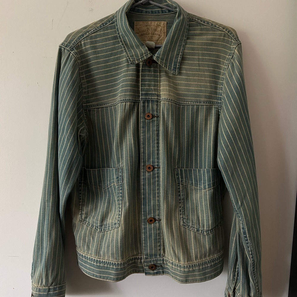 RRL STRIPED DENIM JACKET RARE RALPH LAUREN - Picture 1 of 6